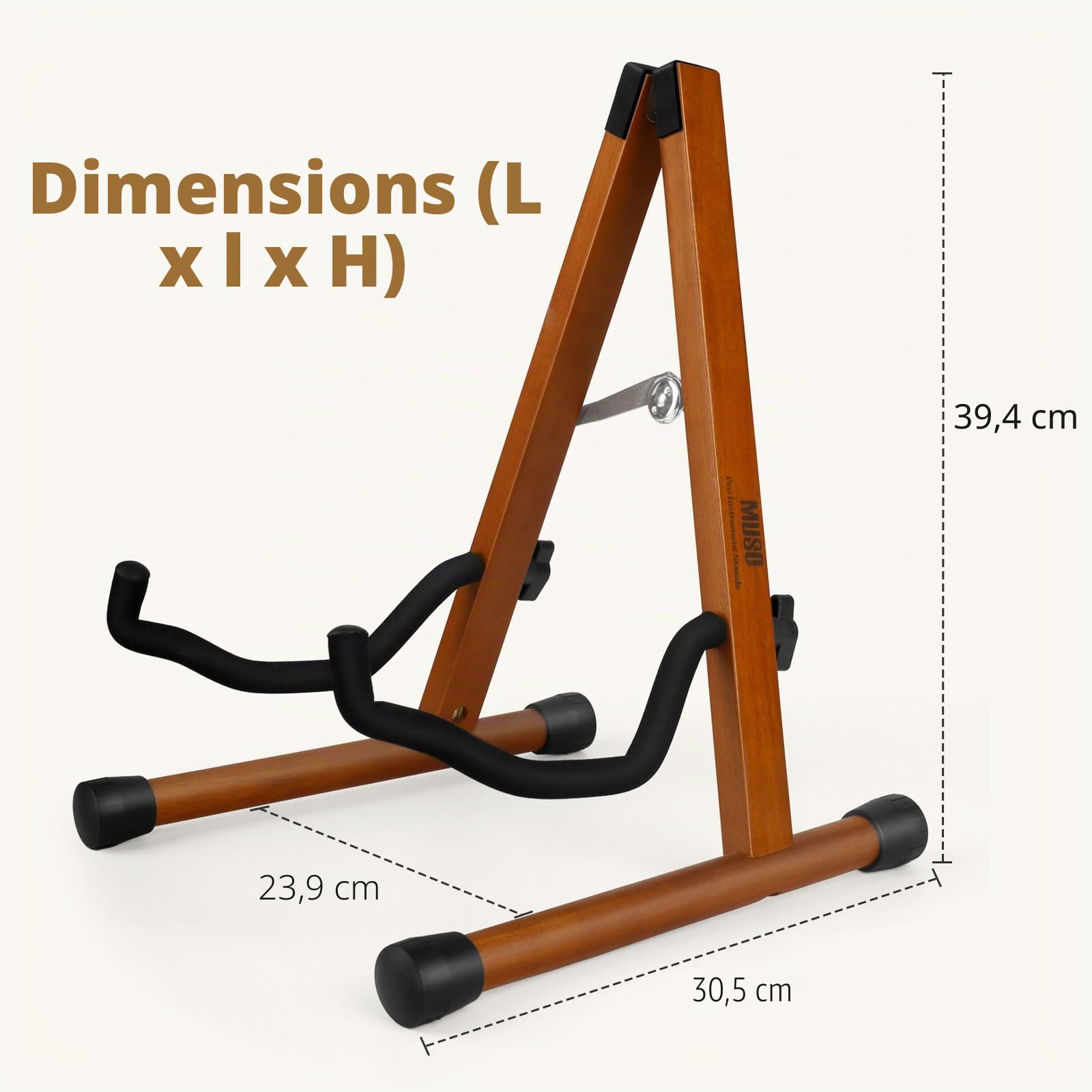 Support de guitare acoustique avec mousse rembourrée, support de guitare électrique classique, support pliable en A, compatible avec mandoline, basse, banjo, ukulélé (palissandre)