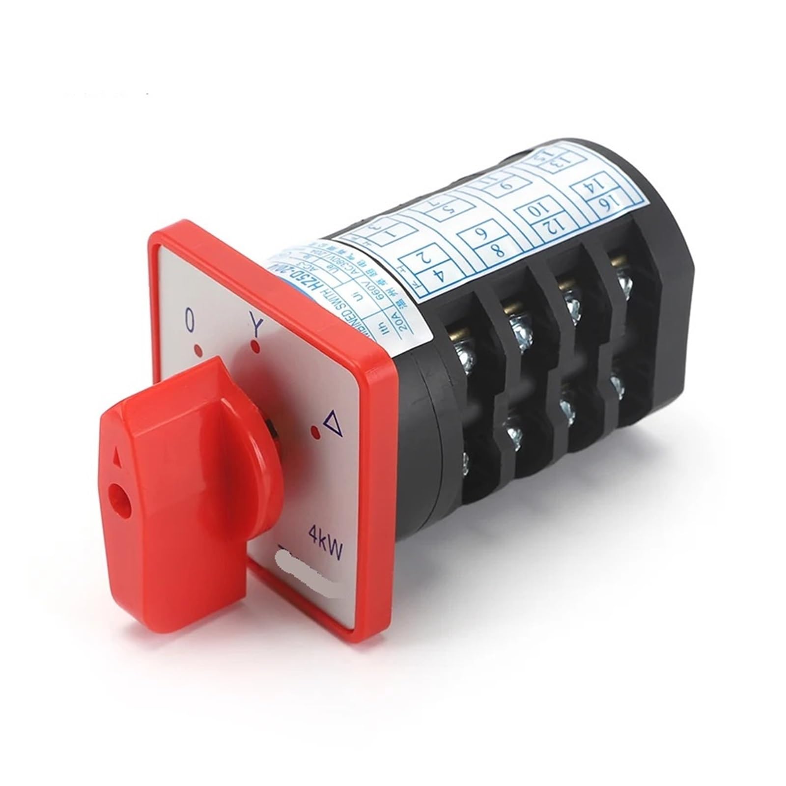 TSIOHKBS HZ5D-20/4 M07 M08 20A 4Kw 3 Positions 4 Poles Cam Switch for Two-Speed Electronic Starter and Star-Delta Starting Combination Switch (20A 4 M07)