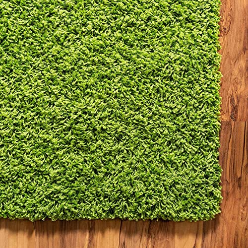 Image of Urban Modern Decor Features 6x9 Feet Modern Soft Shaggy Carpet Thick, Fluffy & 2 inch Pile Shag Rug for Your Kids Room, Bedroom & Livingroom(6x9 feet,Green Plain)