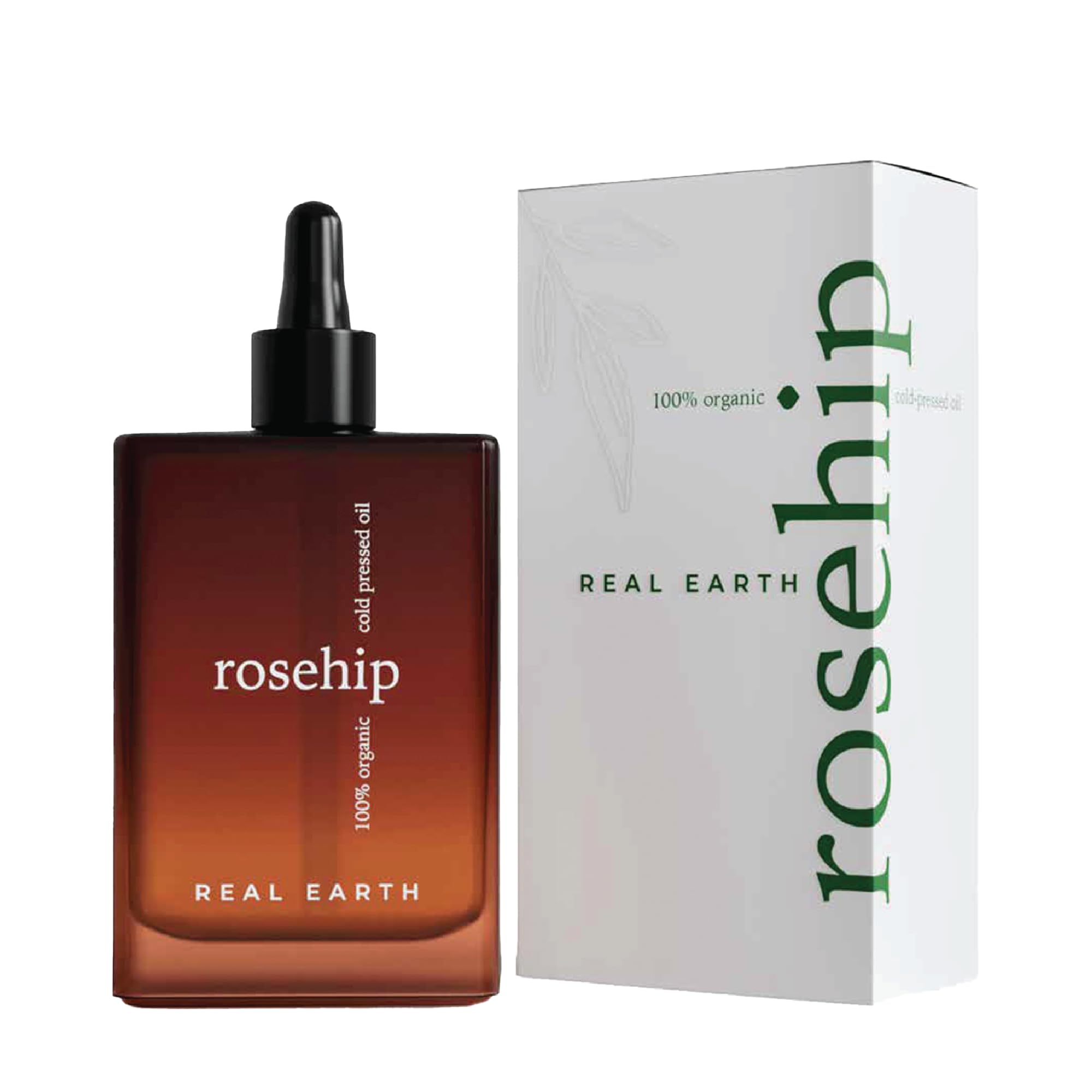 Real Earth Rosa Mosqueta para Cicatrices 100ml. Aceite Rosa Mosqueta Puro Prensado en Frío Orgánico y Vegano Aceite Rosa Mosqueta Puro Cicatrices y Estrías