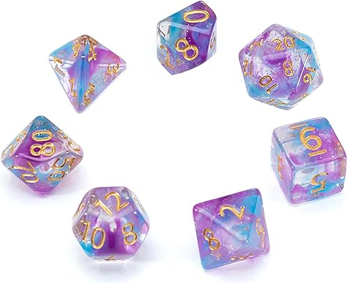 Gate Keeper Games Mighty Tiny Dice Juego de 7 dados de resina de 0.472 pulgadas, juego de 7 piezas de resina para juegos de rol de 0.472 pulgadas,