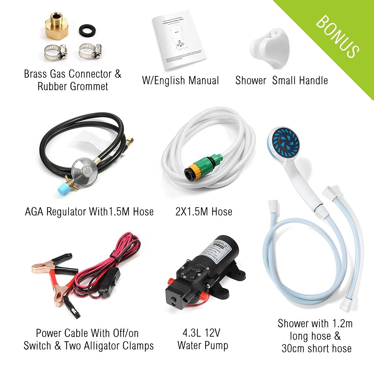 Maxkon Gas Hot Water Heater Portable Shower Instant Camping Outdoor 4WD LPG  Heater With LED Display 10 in 1 520L/Hr- White : Amazon.com.au: Home