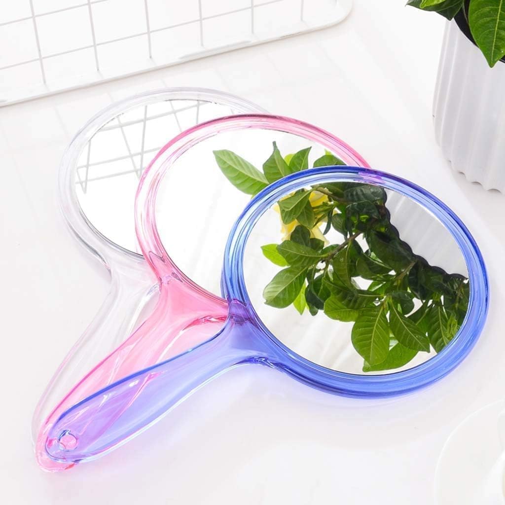Double-Sided Handheld Mirror, 1X/3X Magnifying Mirror, Makeup Mirror with Handle Mirrors Rounded Shape (Multicoloured, (Small)-image-47
