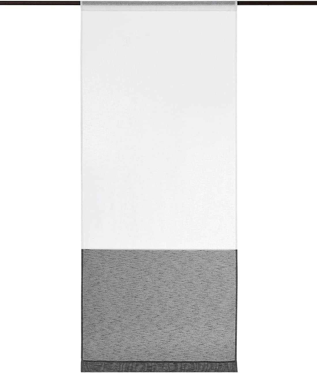 Central Park Stripe Sheer Black and White Color Block Curtain Panel 95 Inches Long Grommet Top, Linen Rustic Drape Window Treatment for Bedroom Living Room Farmhouse, 2 Panels, 52W×95L