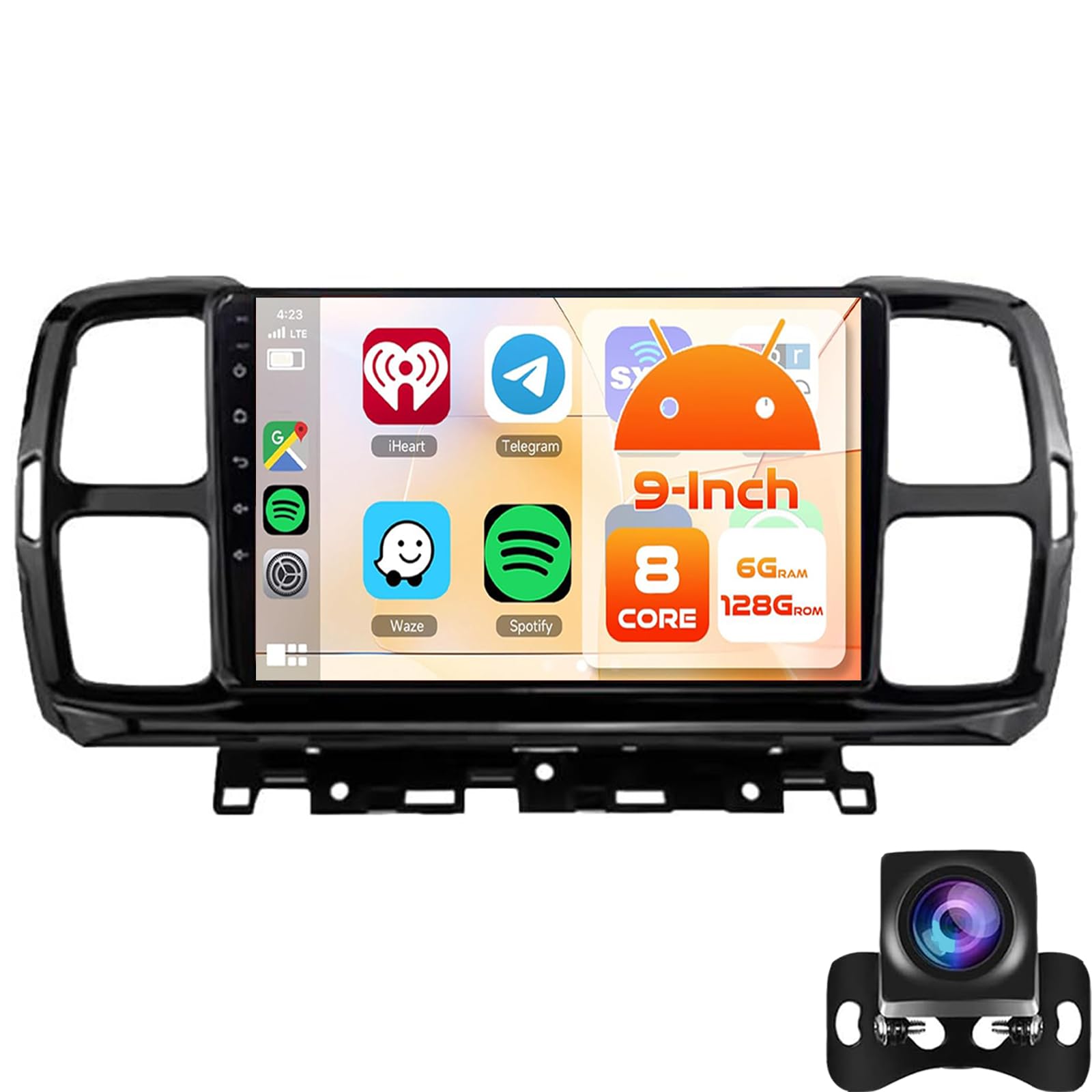 Android 15 Car Stereo For Cit-roen C5 Aircross 2017-2021-9 IPS Touch Screen 2 Din Radio Reciever W/Carplay & Android Auto GPS Navigation Bluetooth WIFI FM RDS SWC BT Backup Camera (Color:8 Core 2+32G)