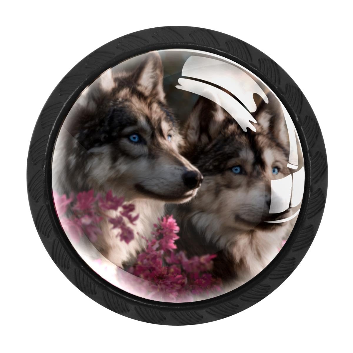 HEOEH 4 PCS Kitchen Cabinet Knobs, Wolf Drawer Knobs Dresser Handles