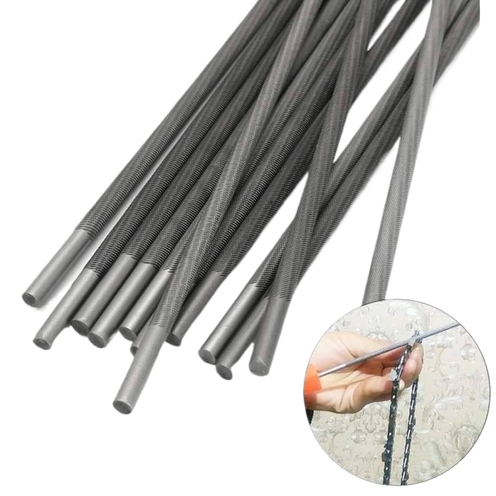 Limes rondes 4.0mm, 12 pièces, pour affûteuse de chaîne de tronçonneuse, Compatible avec les outils de menuiserie