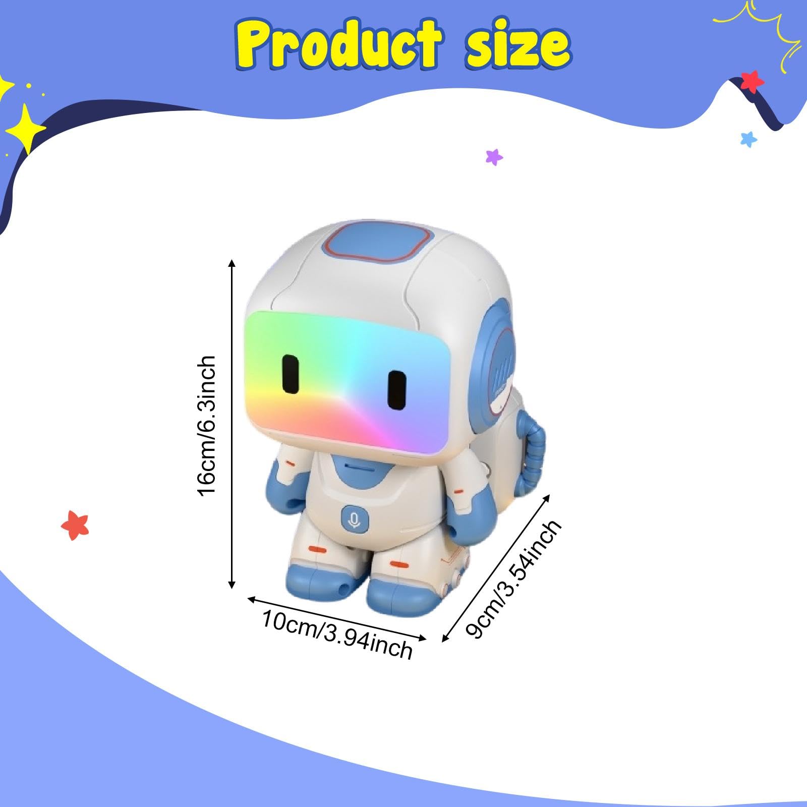Amagogo Robot Giocattolo interattivo telecomandato per Bambini e Bambine, con modalità di Programmazione Regolabile, Giocattolo educativo, Regalo di, Blu