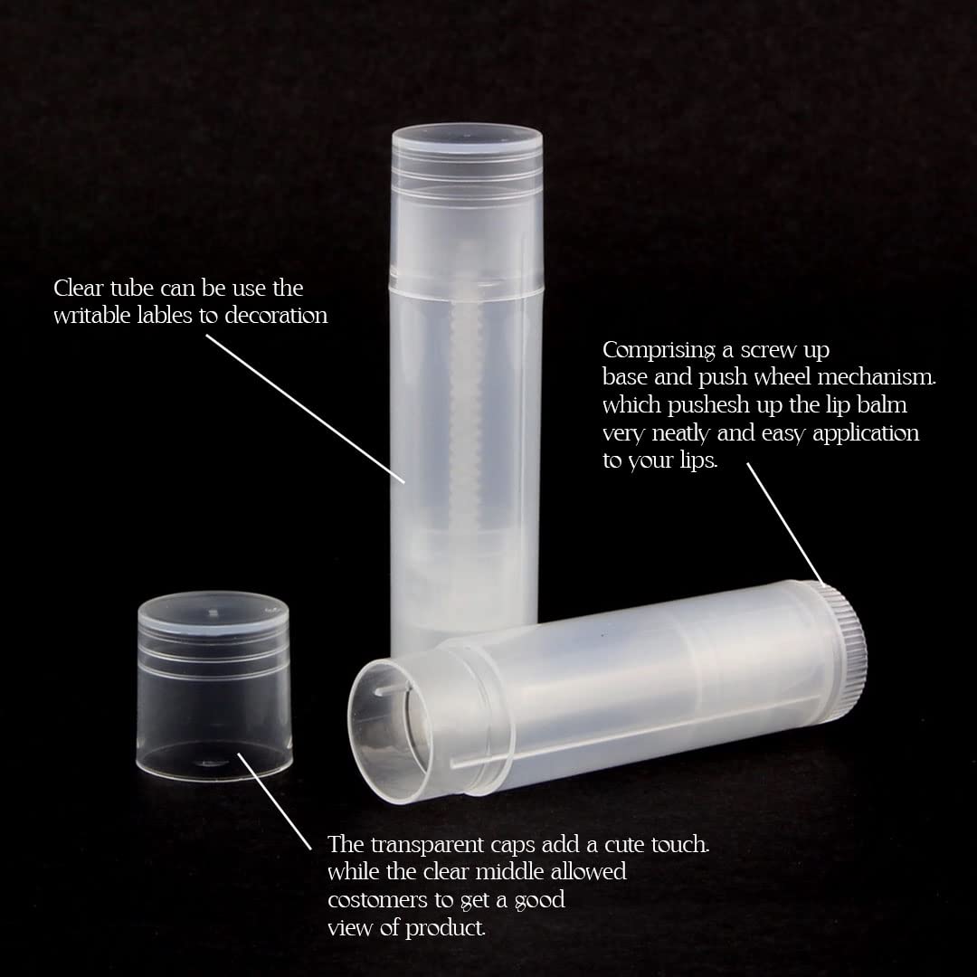 nsb herbals 5 Grams / 5 GM Empty Clear/Transparent Empty Chapstick/Lip Stick Tube Container For Lip Balm, Lipstick, Cosmetic & Makeup Use (Pack of 6) 2