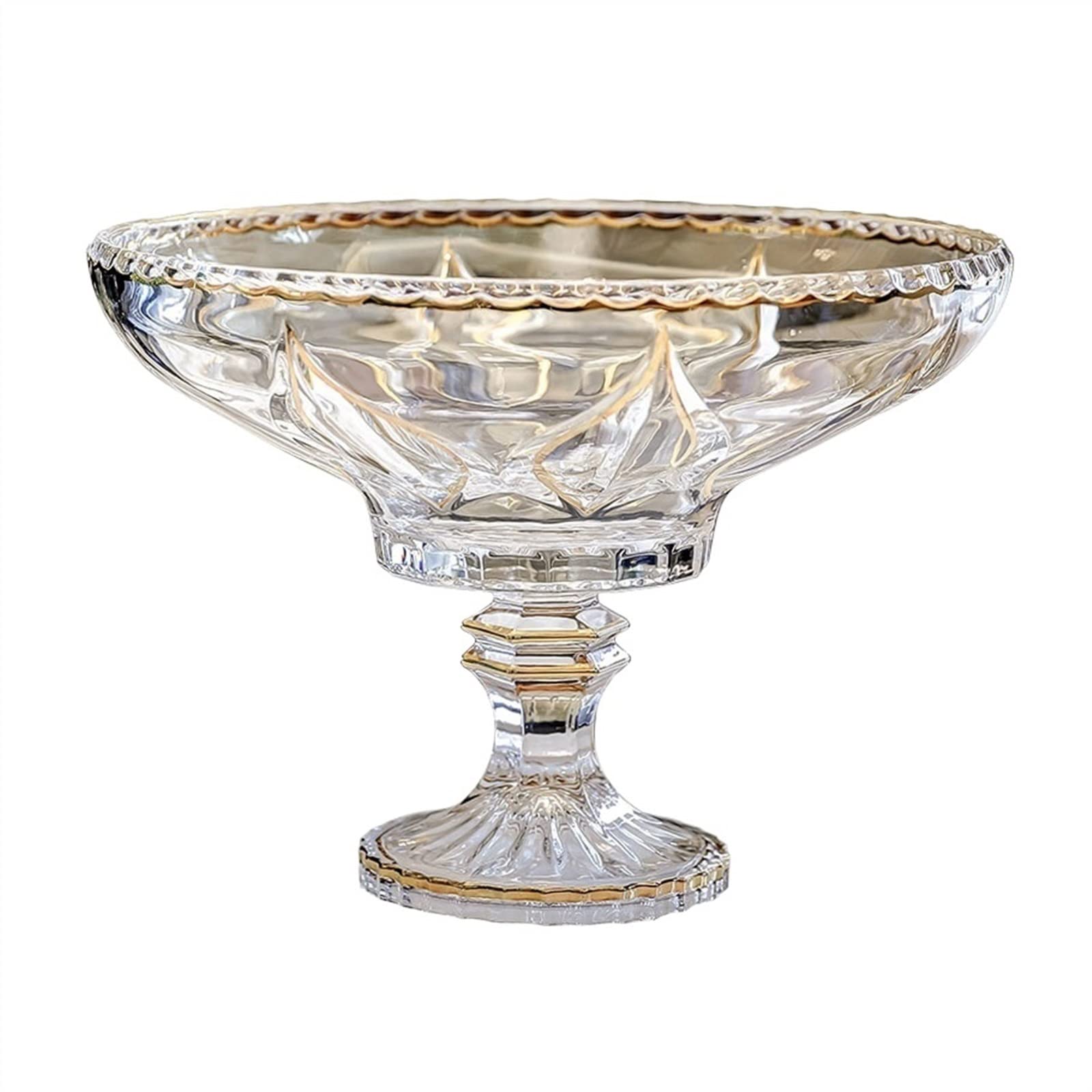 Corbeille à Fruits en Verre de Haute qualité, Bol à Fruits créatif à Pied Haut, Table Basse de Salon de Luxe légère, Assiette à Bonbons et collations, Plat à Fruits