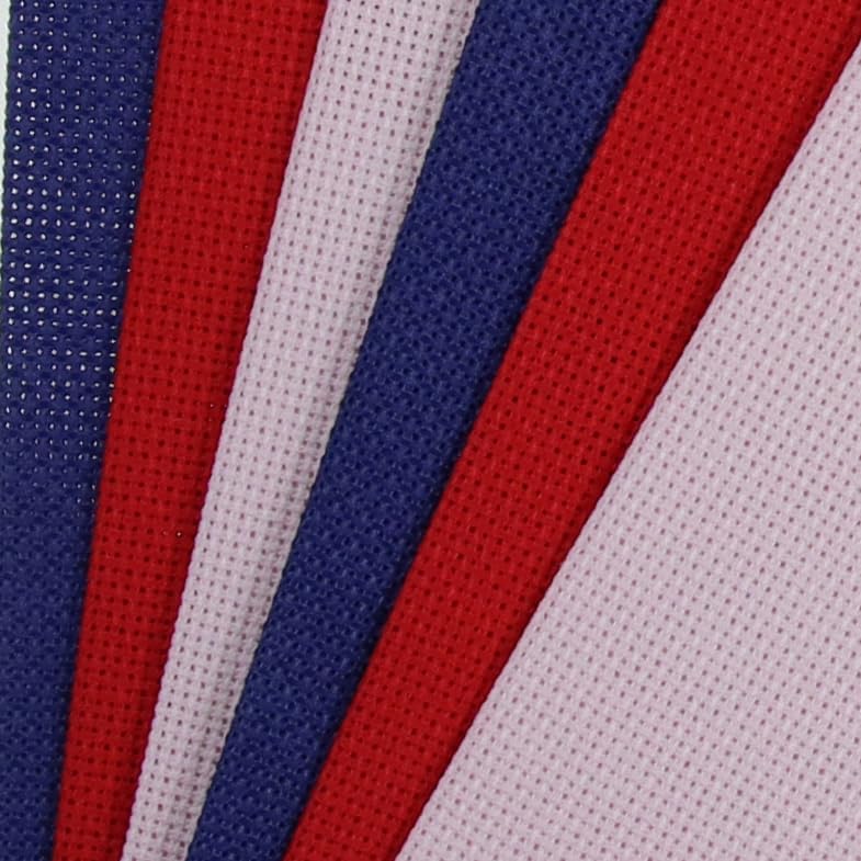 Image of KCS 4 /6 pc of 12 inch x 18 inch 18CT Counted Cotton Aida Cloth Cross Stitch Fabric (6 pc, Royal Blue+Pink+Red)