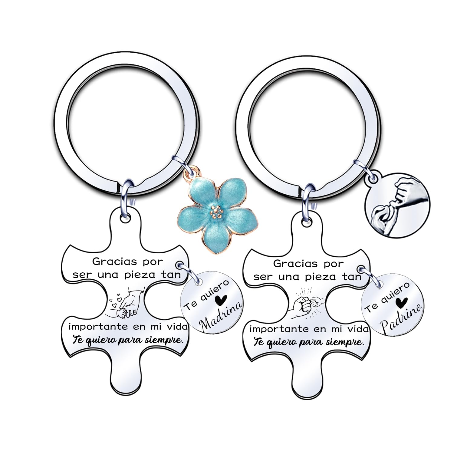 JRZDFXS Regalo Madrina y Padrino Bautizo Regalo madrina y padrino Llavero 2 Llaveros Padrino y Madrina Regalo Padrino Madrina Solicitud Anuncio Nacimiento Bautismo Comunión