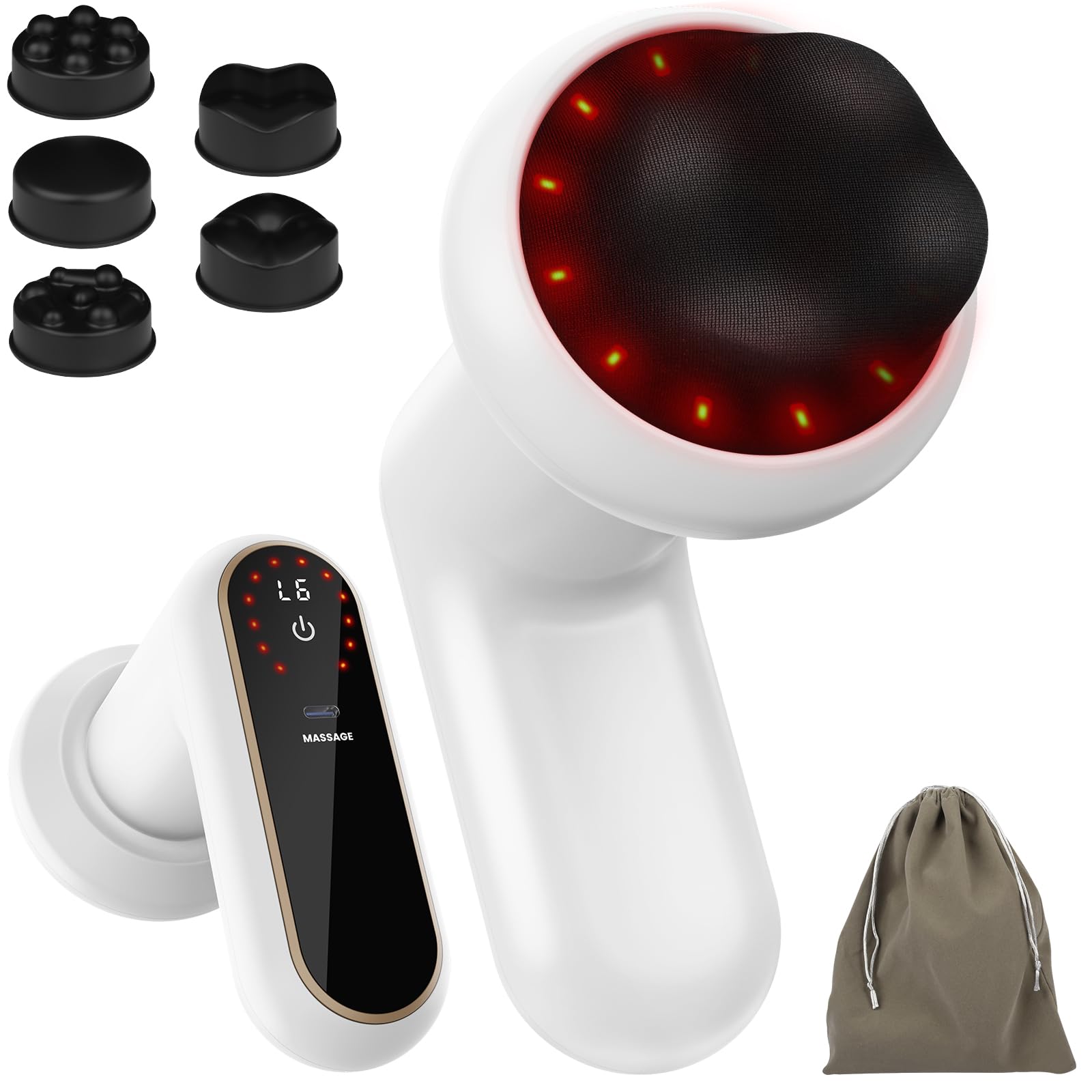 Massaggiatore Anticellulite Professionale Elettrico - Portatile Massaggiatore Linfodrenante con Riscaldamento 6 Livelli Intensità 3 Modalità di Massaggio Forme Rassodanti Rassoda e Scolpisce