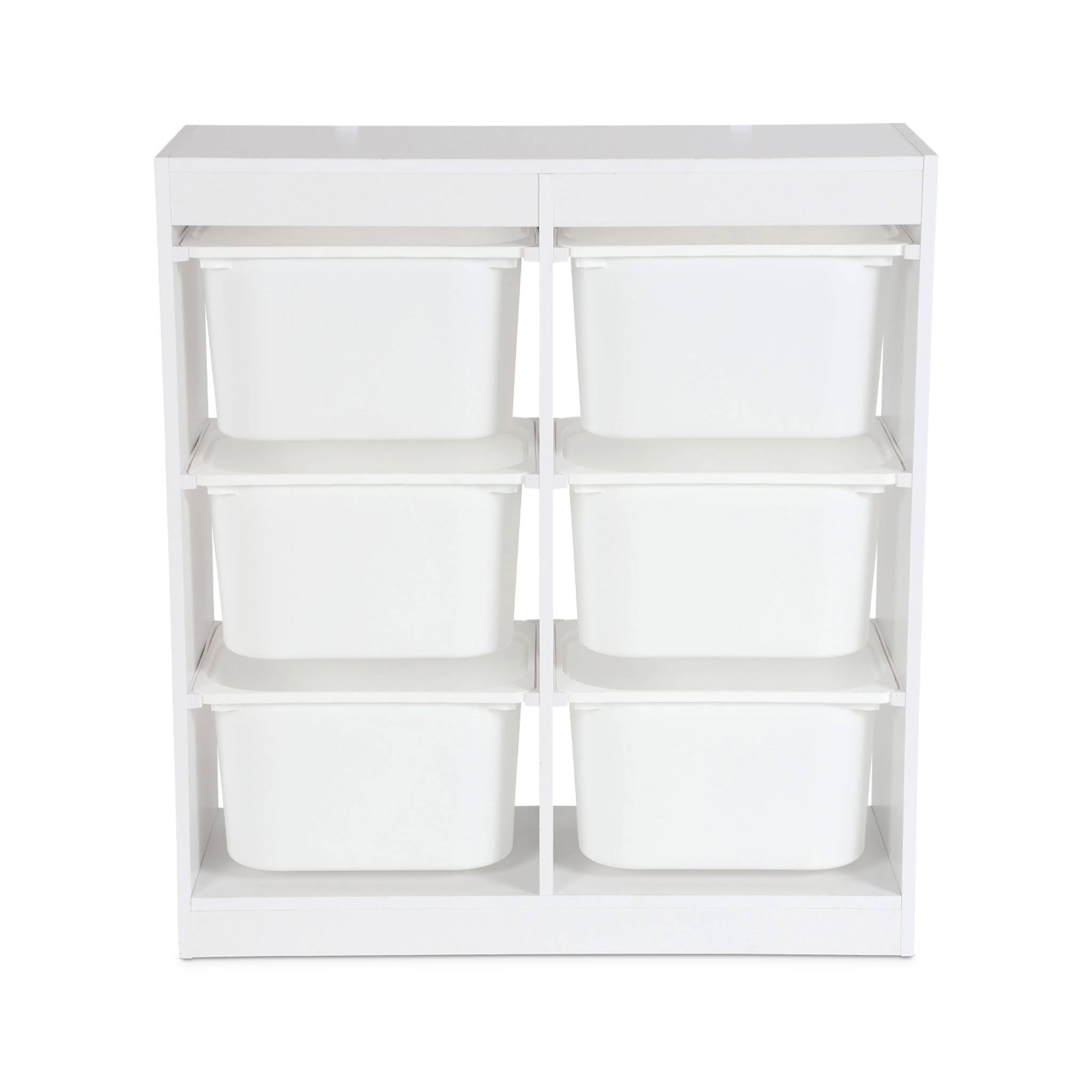 Sweeek Mueble para niños con 6 cubos almacenaje Sora Blanco 81.5x30x89 cm