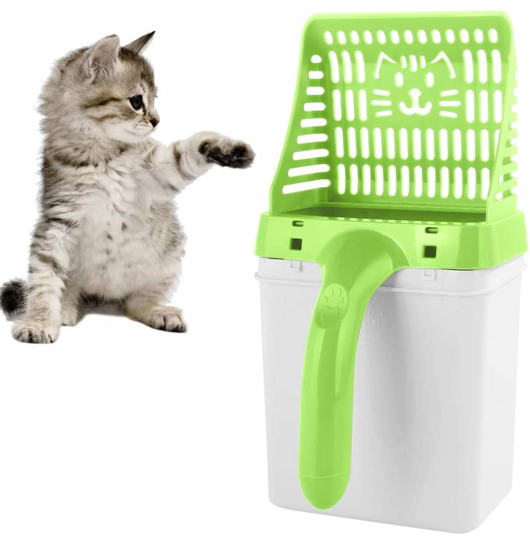 MixColoursCat Litter Scoop, Cat Litter Shovel and Cat Litter Bin 2-in-1 Cleaning Tool Set Pet Supplies