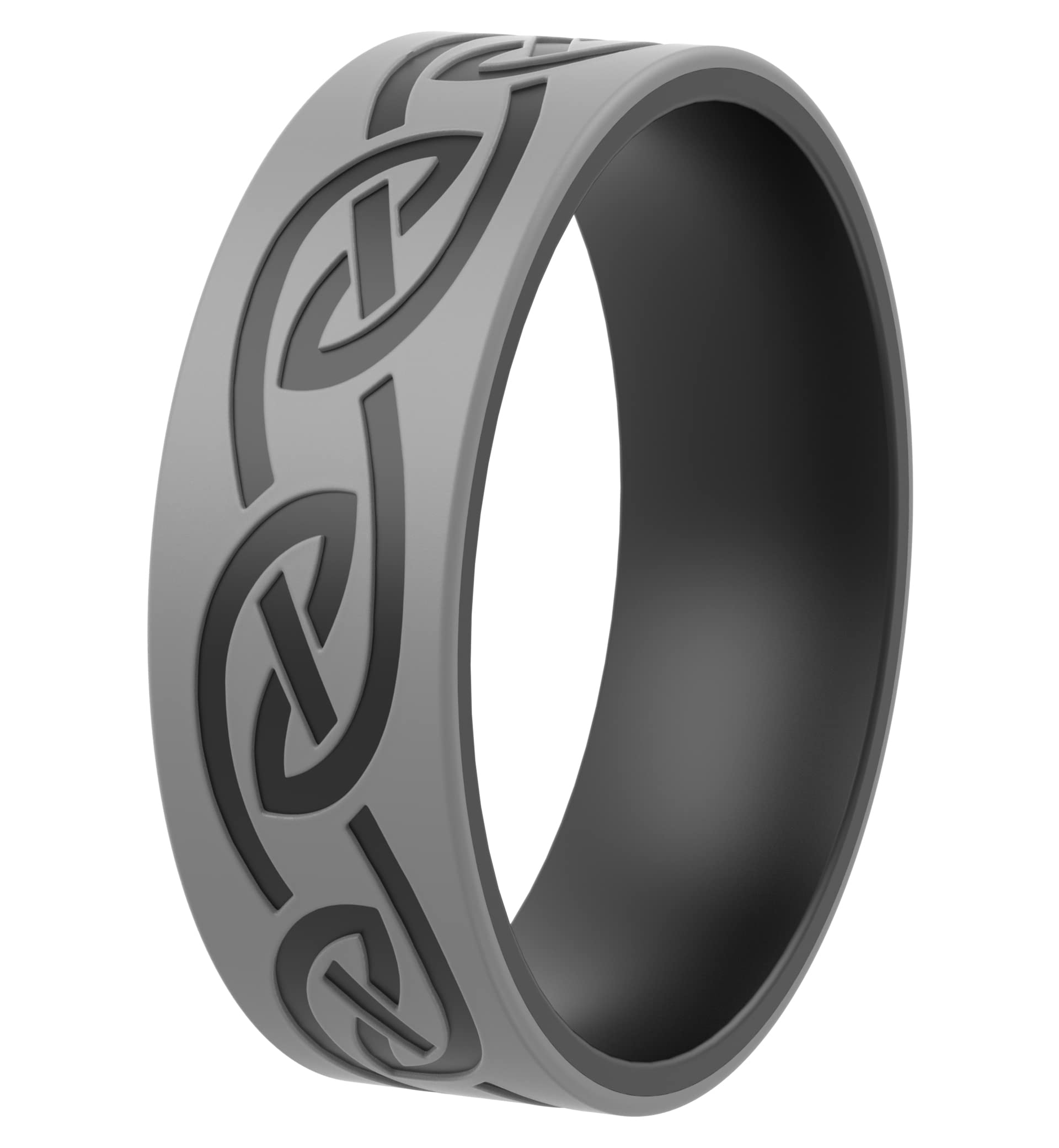 Silicone Wedding Ring Unisex, Laser Printed Design, 2mm Thick in 6MM & 9MM Width