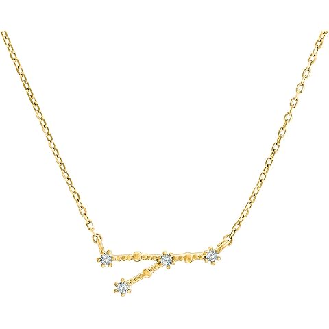 PAVOI 14K Gold Plated Astrology Constellation Horoscope Zodiac Necklace 16-18