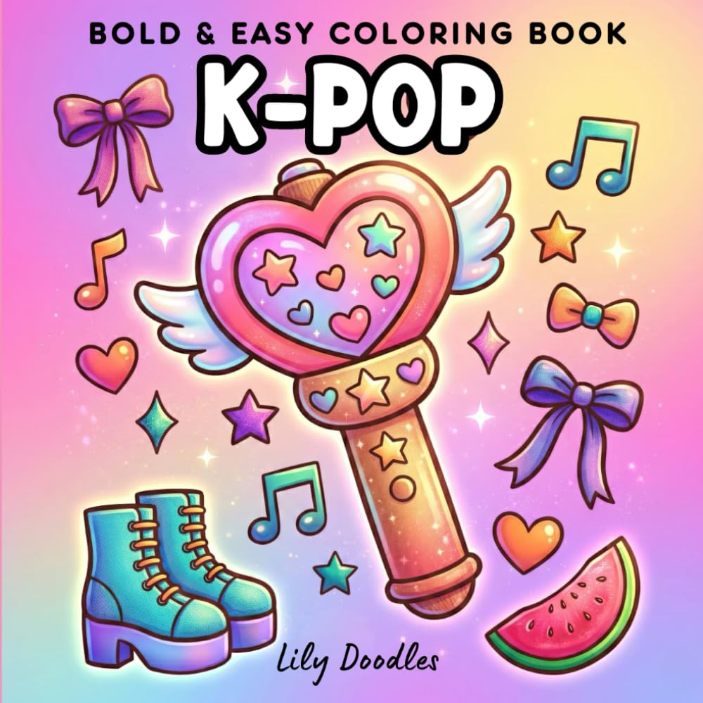 K-Pop Bold & Easy Coloring Book: Cute and Fun Designs to Color