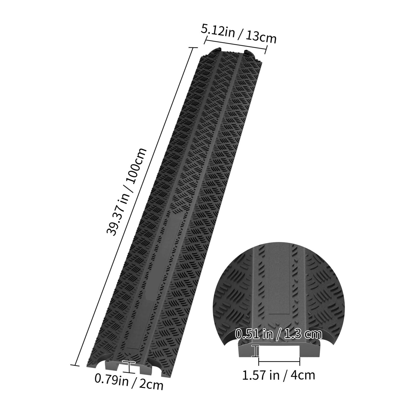 Rampa de Protección de Cable Rampa Protectora for Cables de TPR Resistente con Capacidad Carga 2000 LB/Eje for Uso en Interiores y Exteriores(Amount 1PC)