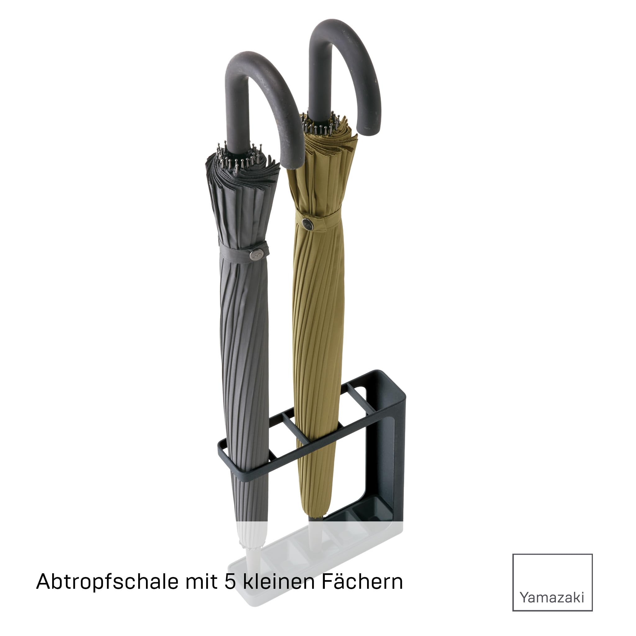 YAMAZAKI 7931 Grind Umbrella Stand, Black, Steel/Polypropylene, 23.5 x 6.5 x 24.3 cm