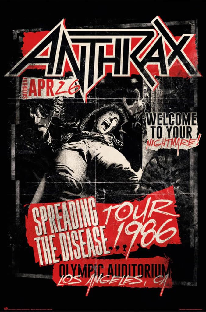 Amazon.com: Anthrax - Music Poster (Spreading The Disease Tour