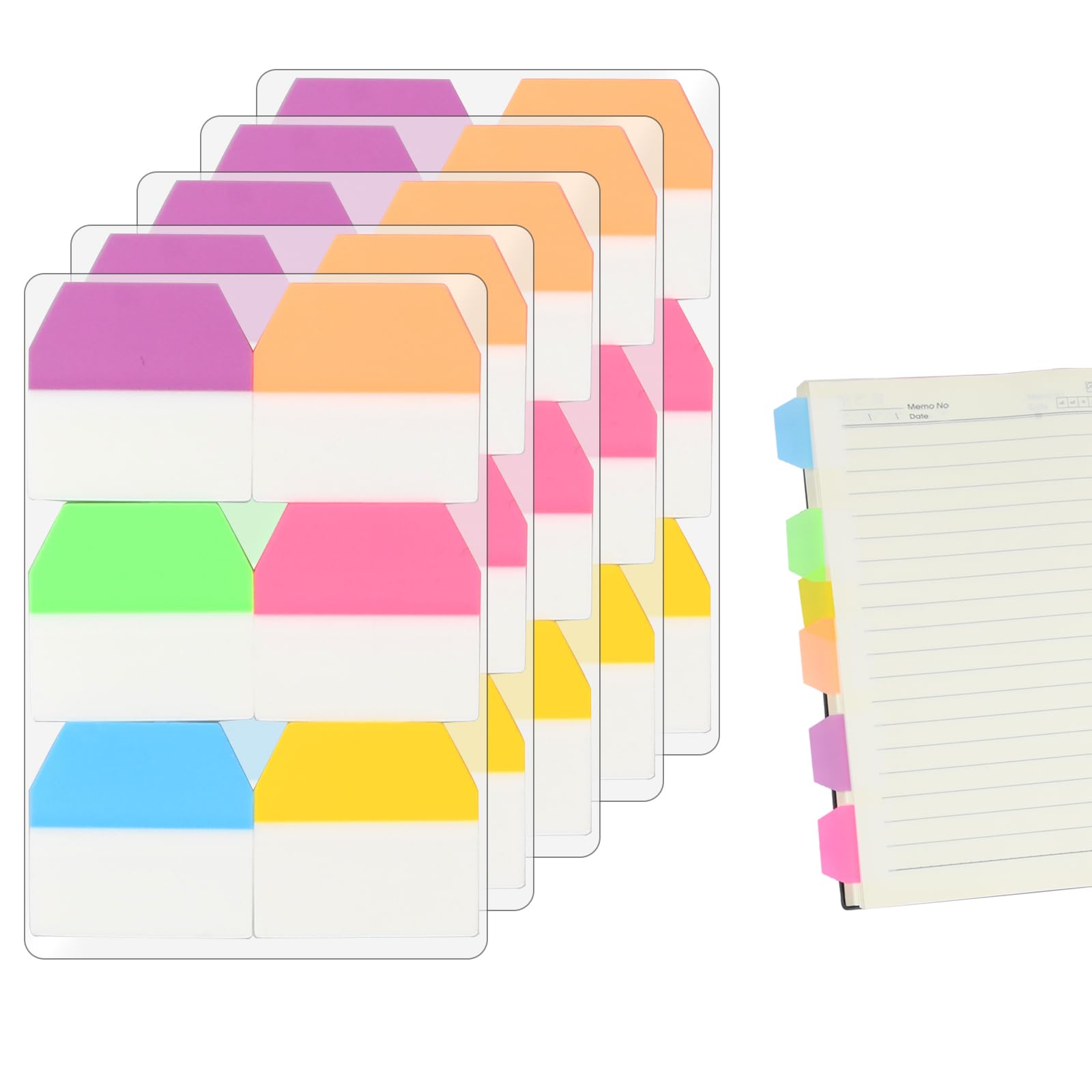 600 Piezas Marcadores de Página Grabables, Pestañas Adhesivas de Indice, Marcadores De Página En Color Notas, Notas Adhesivas Índices, Pestañas de Páginas Grabables para Escuela y Oficina, Libro