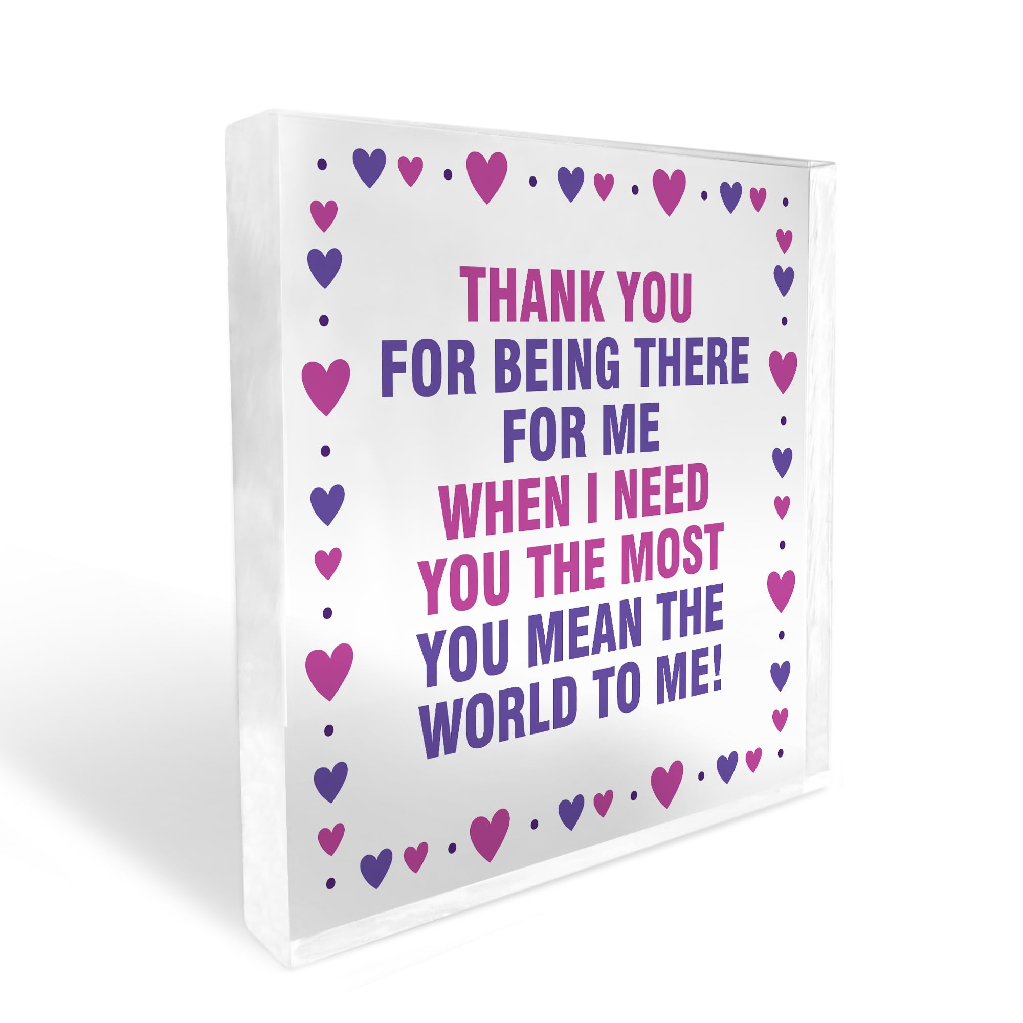 Red Ocean Thank You For Being There Plaque for Best Friend Sister Girls Women Mum, Friendship Gifts For Women, Birthday Christmas For Her