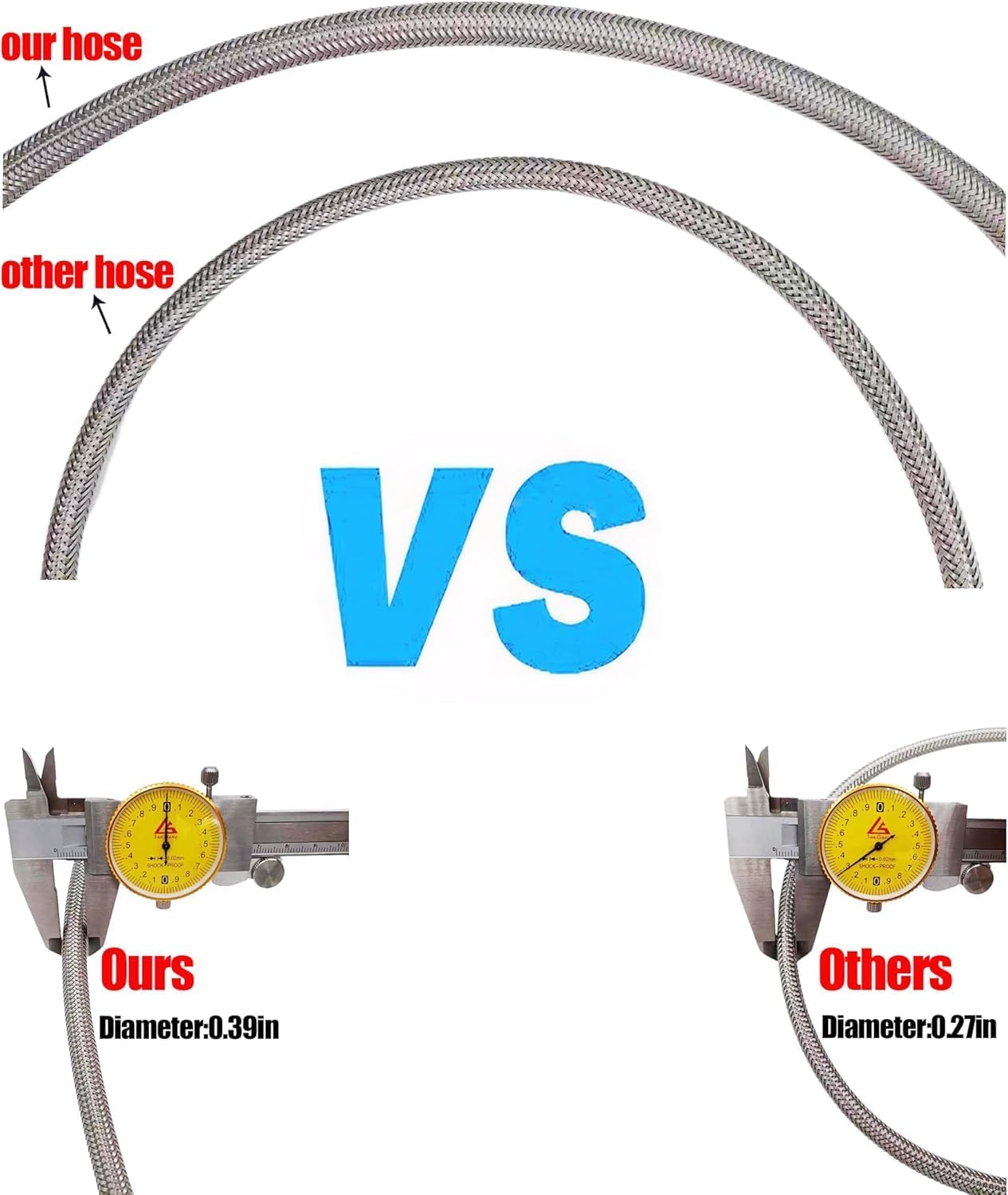 PCP Paintball Air Filling Hose Whip Extension Stainless Steel HPA Air Line,Co2 Hose (stainless steel 36in) - Image 2