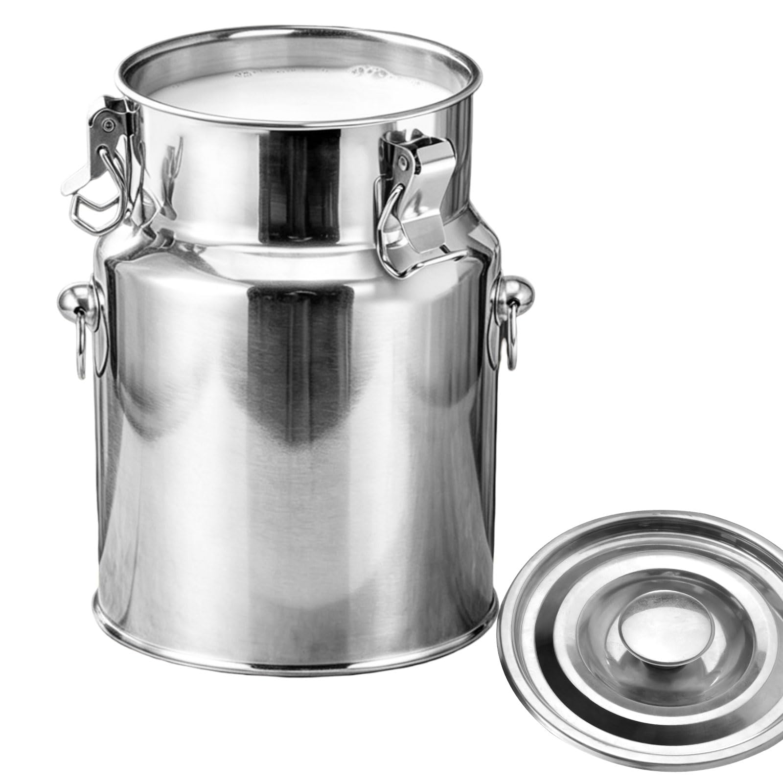 Aizyrlyr One Color Airtight Milk Can, Milk Jug With Lid & Handles Transport Bucket Food Storage Canister For Milk, Oil, Water, Grains,11L 22X30cm