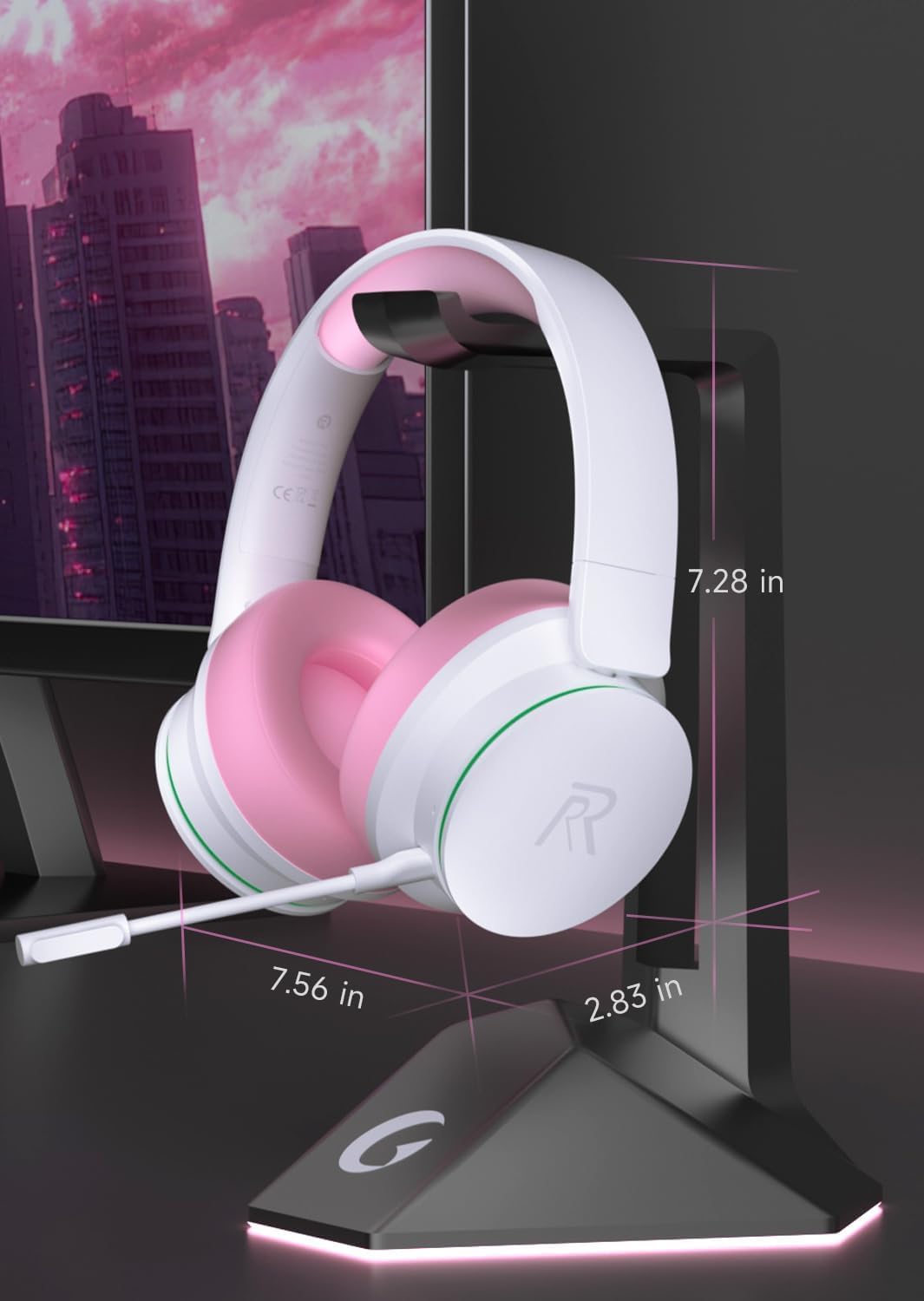 RYR Cuffie da gioco wireless, Bluetooth 5.3, suono surround 3D, paraorecchie girevoli, cuffie da gioco con microfoni a cancellazione del rumore per serie X|S, Xbx One, PS5, PS4, Mac