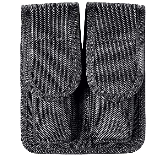 Taftacfr Molded Double Mag Pouch Holster With Double And Single Stack Magazines .380, 9Mm & 40 Cal For S&W M&P Ruger Glock Walther H&K(Ballistic Nylon) #TOP5
