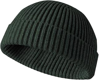 Trawler Winter Beanie Hat Baseball Cap Roll up Edge Skullcap Fisherman Beanie Unisex Cuffed Short Knit Fisherman Beanie Winter Hats