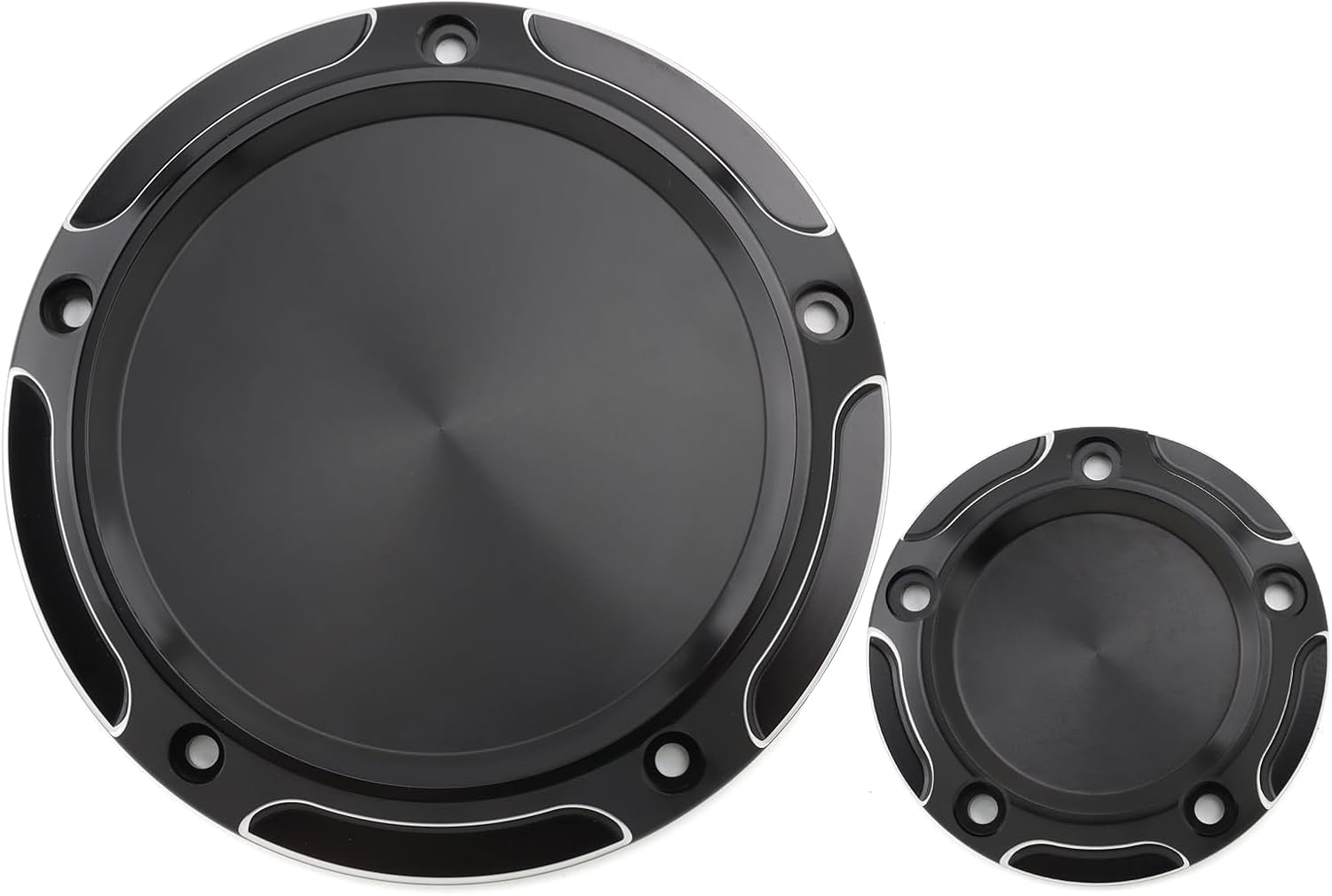 Derby Cover Timing Timer Cover Bevel Cut Fit for Harley 1999-2015 Touring Electra Glides Road Glides Road Kings Street Glides Trikes 99-2017 Dyna Street Bob Softail Fat Boy Breakout (Black White)
