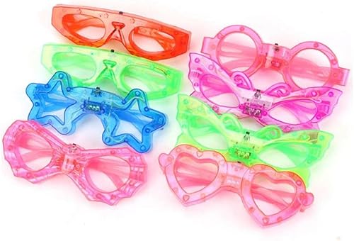 12 lentes LED iluminados para fiesta, Mardi Gras en la oscuridad, persianas de neón intermitentes para carnaval, fiesta de cumpleaños