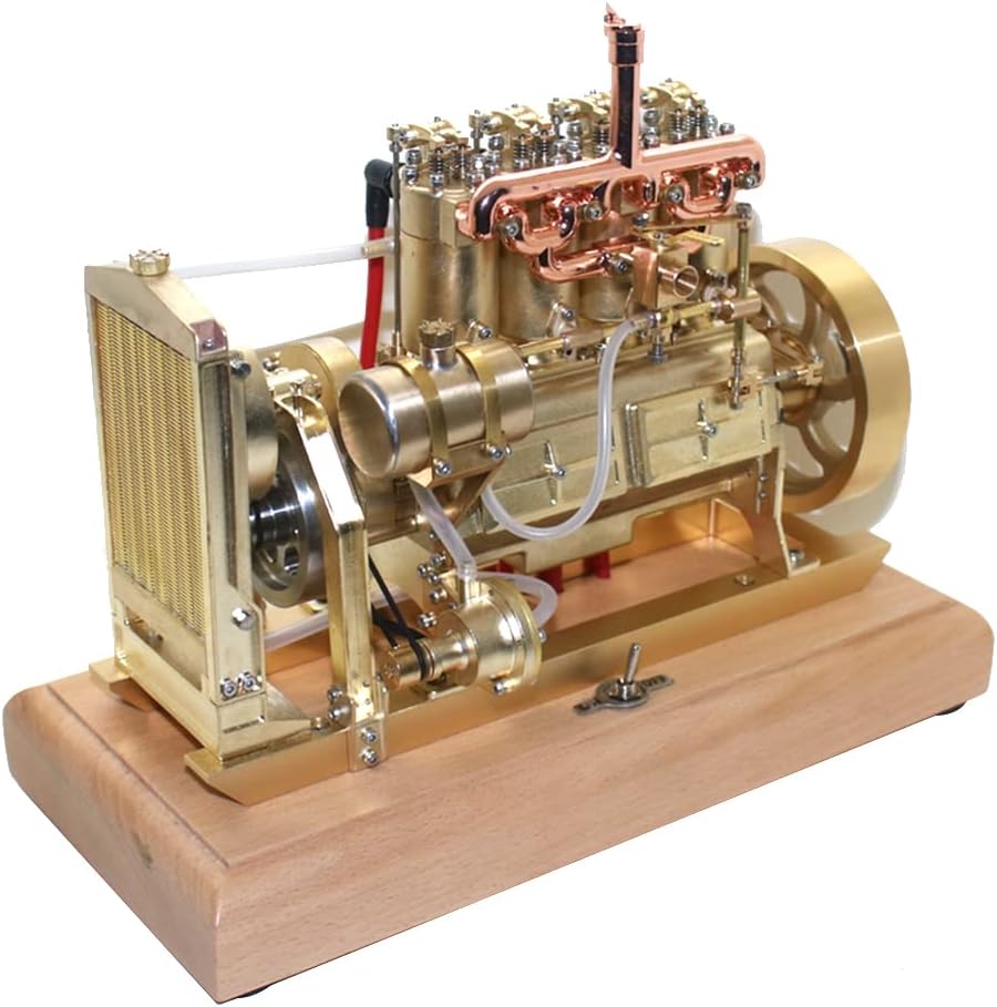 Bulokeliner 12 CC Metal Vertical Four Cylinder Engine OHV Gas Engine Combustion Engine Model with Mechanical Speed Limiter Complete Water Circle Cooling System