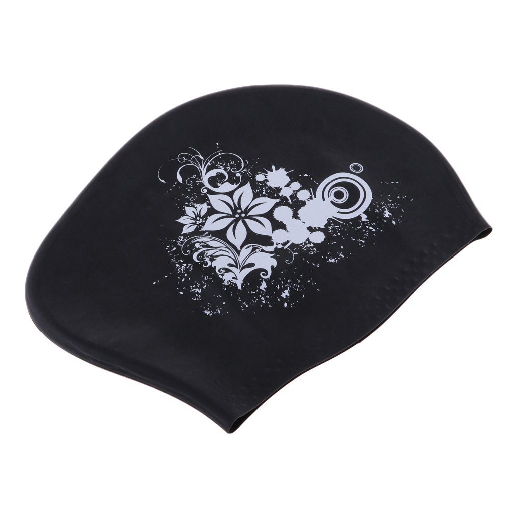 Cuffia da nuoto elastica in silicone per donne e ragazze, colore bianco