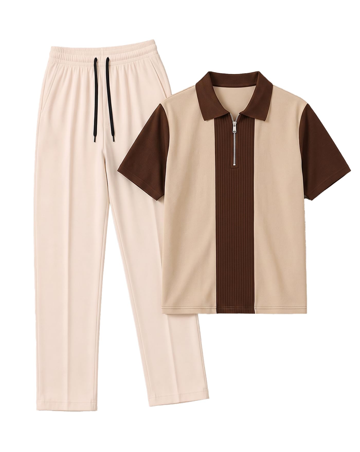 ausk Men's Polo Co-Ord Set | Cotton Blend Polo T-Shirt with Track Pant | Casual Summer Wear Clothing Set for Men-picture-28