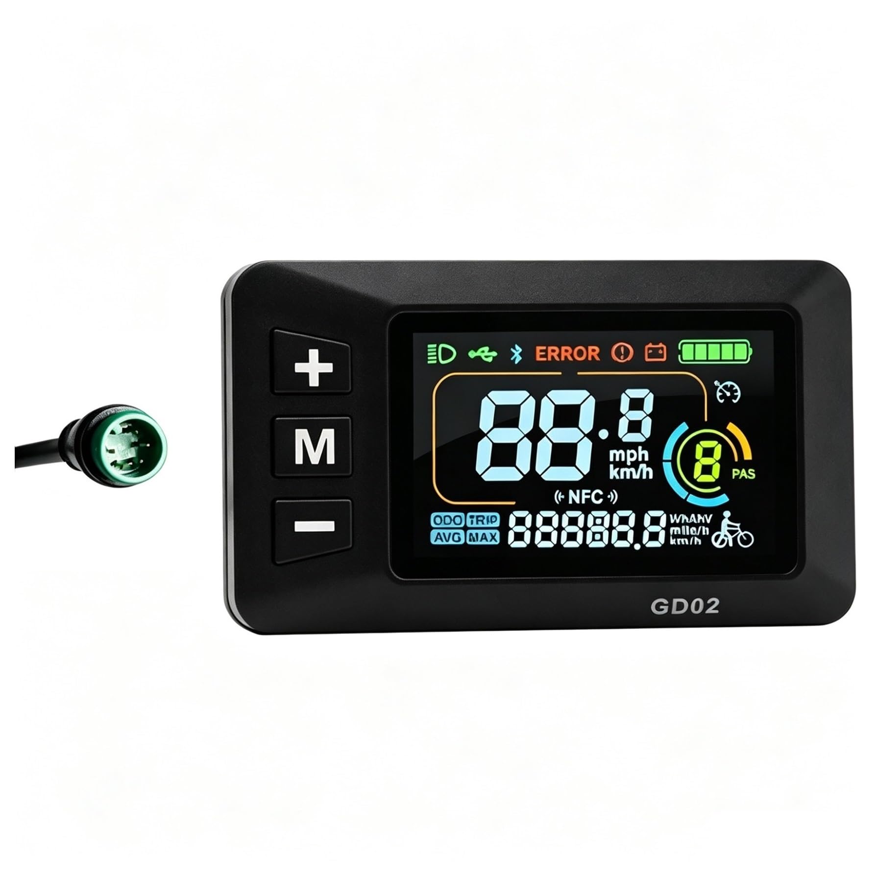 bdfndjnm AY14-LCD-GD02 5PIN LCD Display Meter, 24V 36V 48V 52V 60V Universal Dashboard For Electric Bike E-Scooter