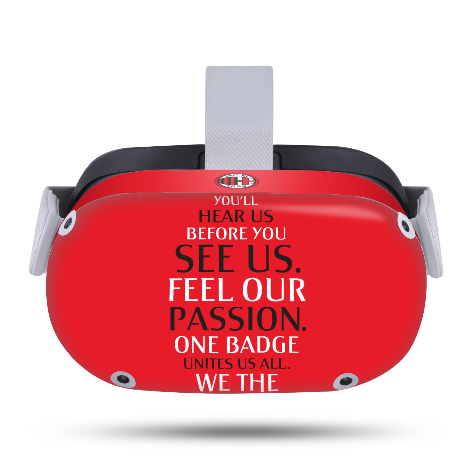 Head Case Designs Officially Licensed AC Milan Typography Art Vinyl Sticker Skin Decal Cover Compatible with Meta Quest 2