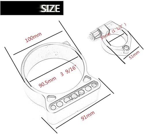 Miniatura 5 de Soporte de reubicación del velocímetro, soporte de montaje lateral del odómetro de aluminio CNC de 1.535 in, soporte de montaje del velocímetro para