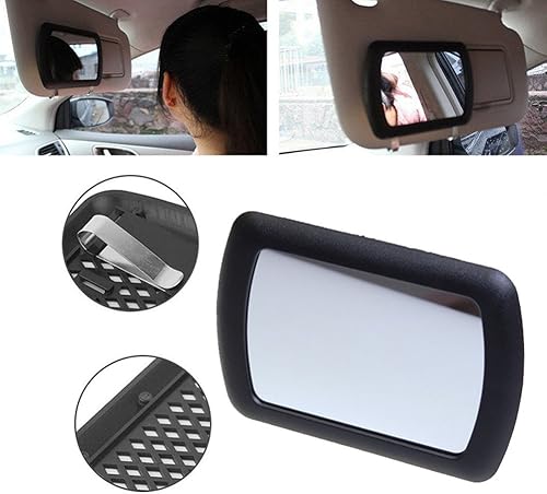 Miniatura 2 de Espejo para visera parasol con clip, de tocador, insumos automotrices, 4.3 pulgadas x 2.7 pulgadas, 1 unidad, negro