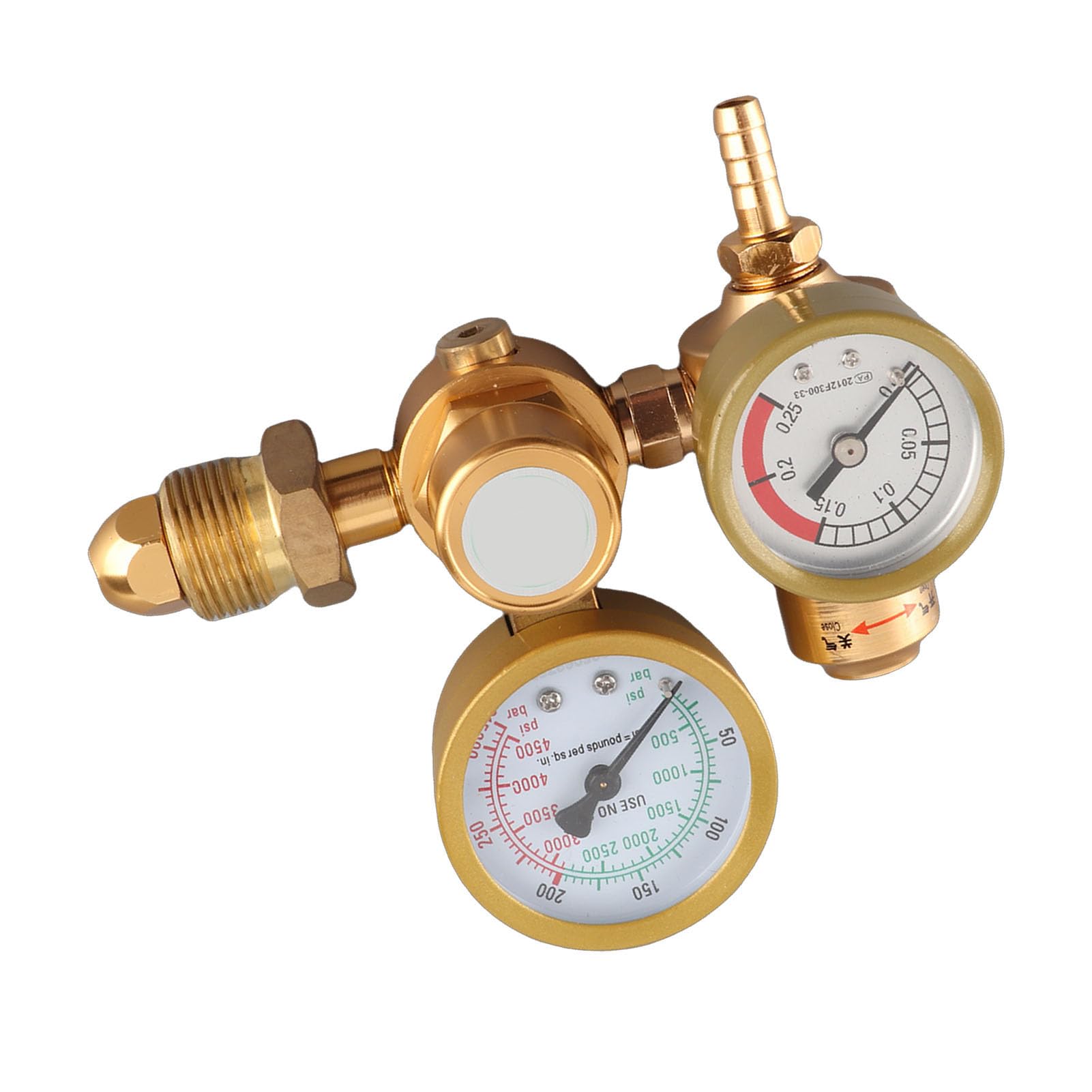 Reduktor Spawalniczy Argon CO2 4500 Psi 25 L/min Wylot 1/4 Cala | Przepływomierz, Zastosowanie MIG TIG, Podwójne Manometry, Wlot Cylindra, Złącze CGA580, Przepływ 25 L/min, Konstrukcja