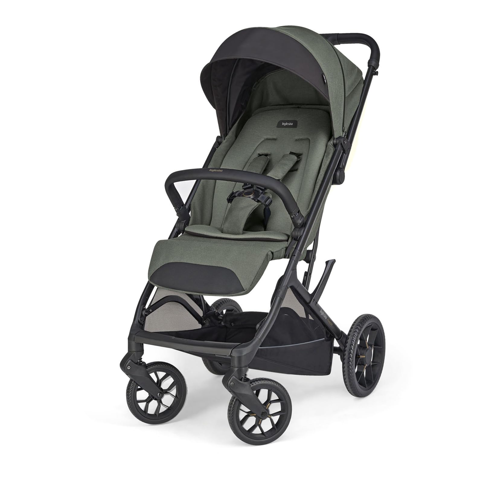 Inglesina Maior - Cochecito compacto y ligero de 7,​9 kg, ruedas grandes amortiguadas, asiento amplio All Season, cierre con una mano, capota UPF 50+, hasta 22 kg, Taiga Green