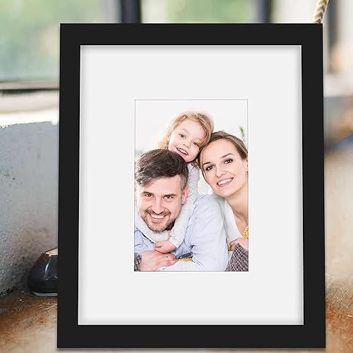 Miniatura 5 de Marcos de fotos de madera maciza de naturaleza negra de 8 x 10 pulgadas, paquete de 2 unidades para montaje en pared y exhibición de mesa