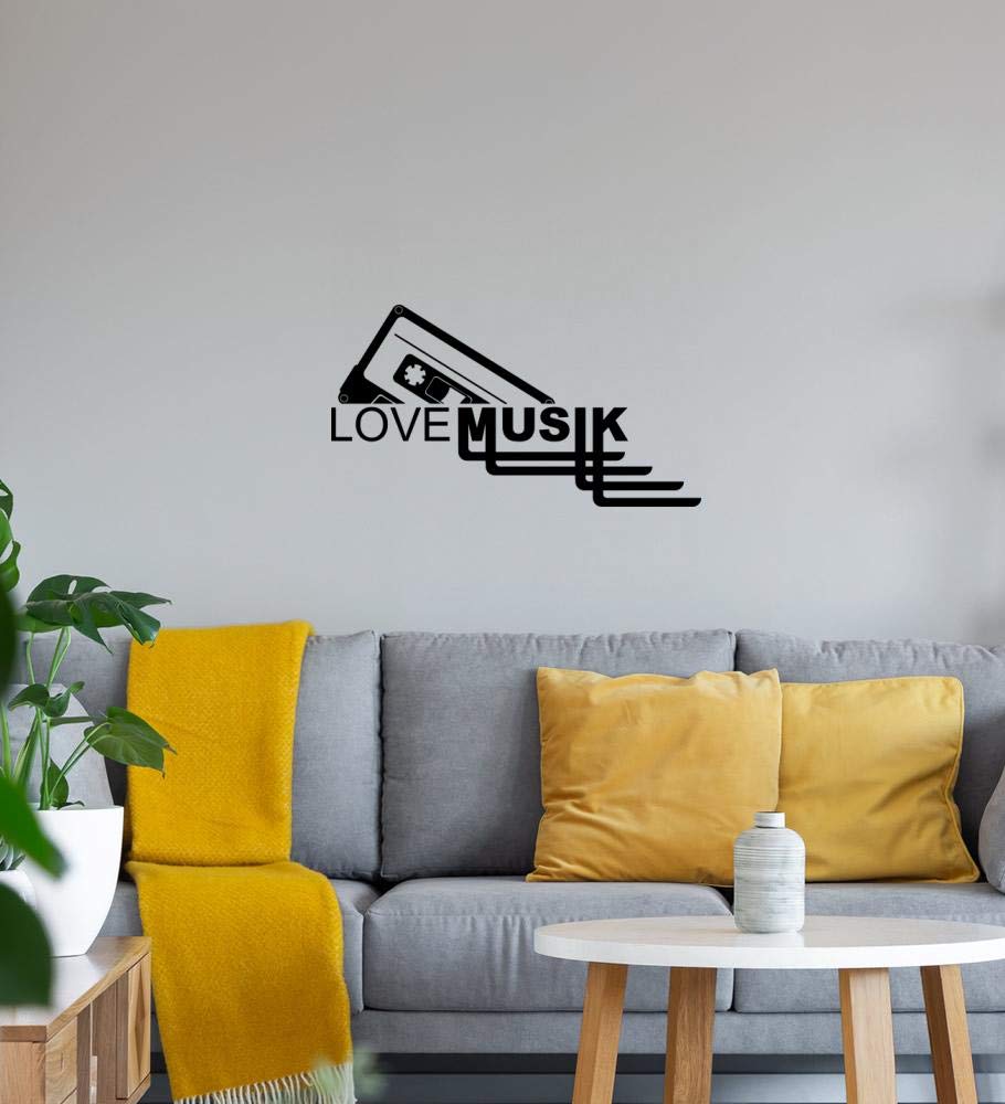Shirt84.de - Adesivo da parete, motivo "Love Music", 70 x 39 cm