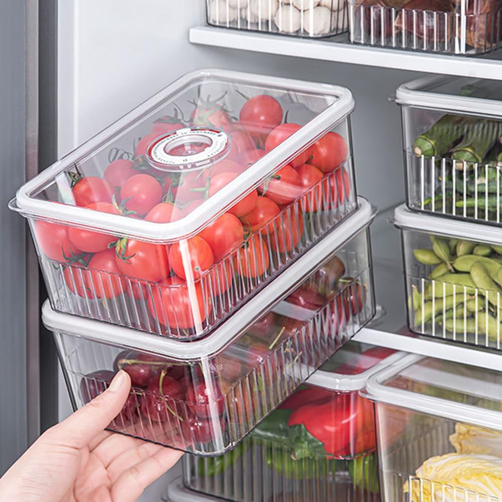 Obstkörbe for die Küche, unentbehrlicher Frischhaltebehälter for Gemüse und Obst, normale Küchen- und Kühlschrankbox