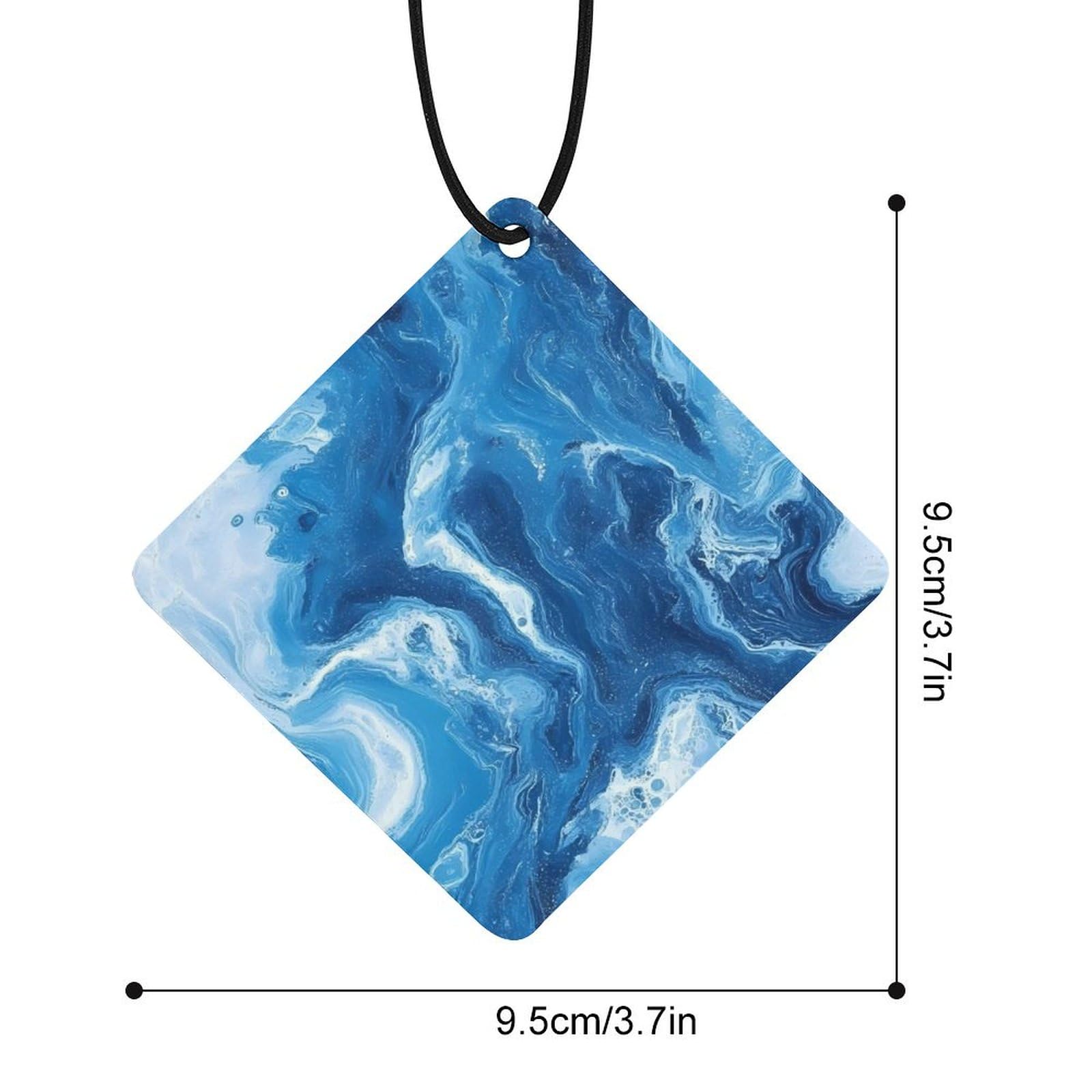 Abstract Blue Marble Tie-dye Car Air Freshener Hanging Aromatherapy Tablets for Car Accessories Rhombus
