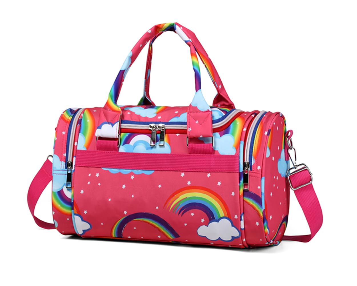 Rainbow Dance Bag for Girls Boys Duffle Bag Sports Travel Gym Bag Overnight Weekend Bag Gift(Rainbow-red, Small)