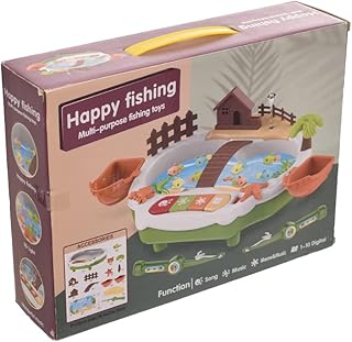 لعبة صيد بلاستيكية متعددة الاغراض مع نظام اضاءة وصوت للاطفال مجموعة من 25 قطعة - الالوان