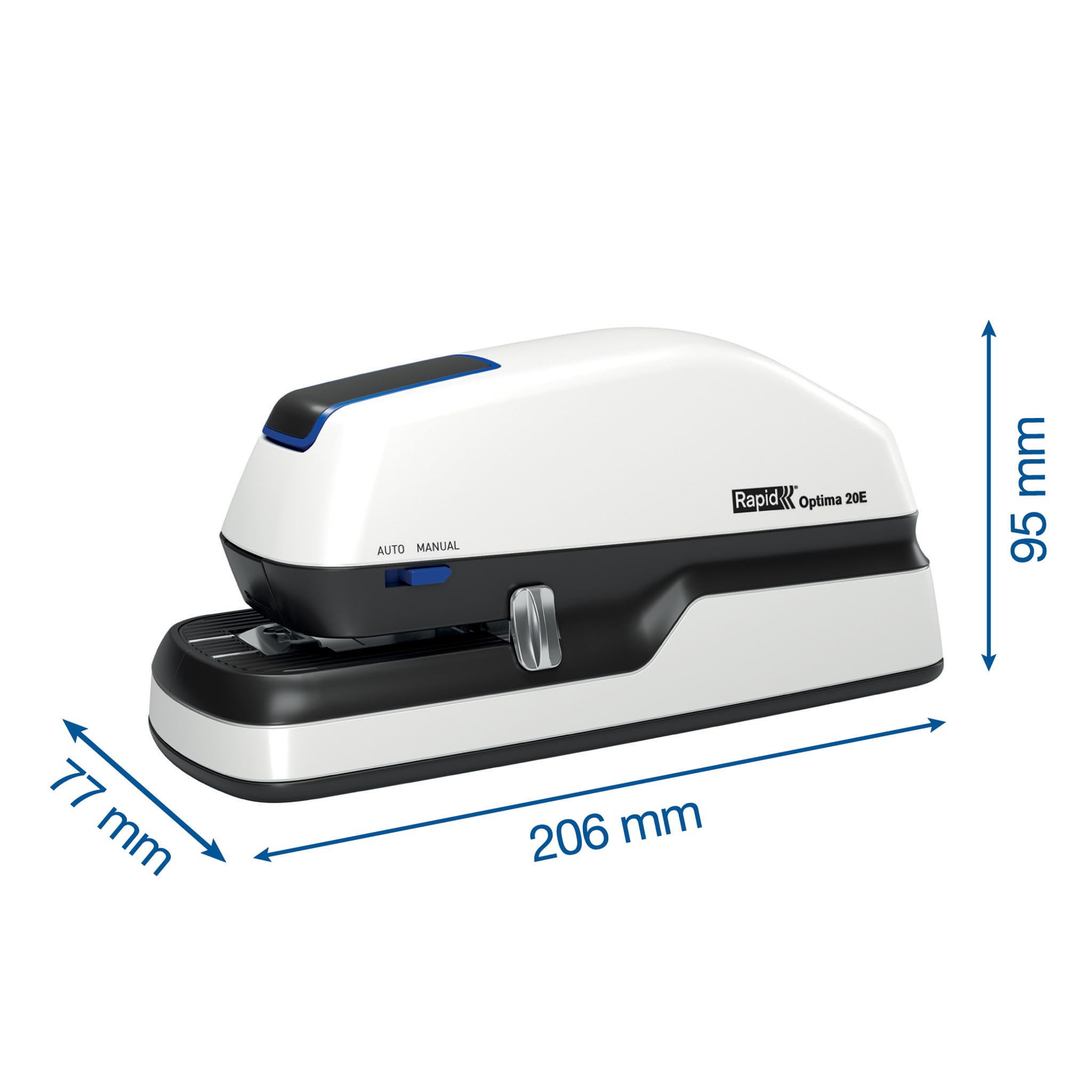 Rexel Rapid Grapadora Eléctrica Contactless Optima 20E, Automática con 1000 Grapas Incluidas, Blanco, Hasta 20 Hojas